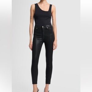 7 for All Mankind black coated high rise ankle jeans women’s 
Size 27